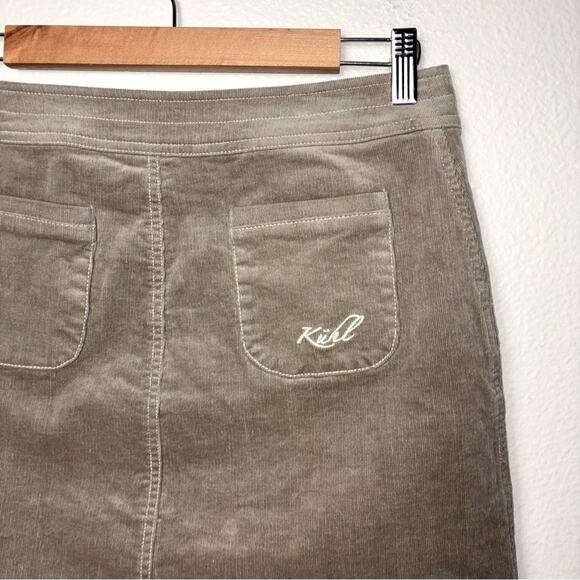 Kuhl Streamline Stretch Corduroy Mini Skirt Snap Front Women's Size 4 Tan - Picture 15 of 16